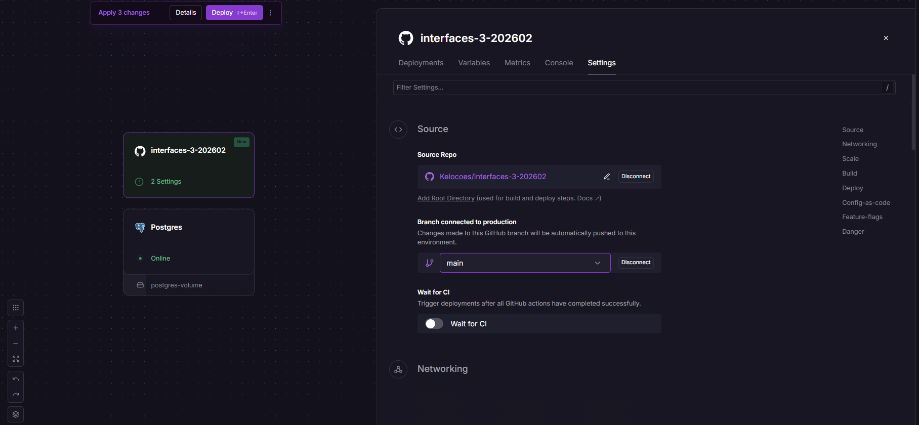 Configuración de Origen y Rama